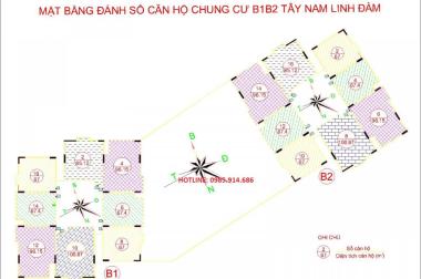 Bán suất ngoại giao căn góc 510 tòa B2CT2 chung cư B1B2 Tây Nam Linh Đàm, hướng Đông Nam – LH: 0985.914.686
