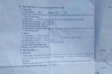 Cần bán gấp nhà hẻm 557 Hương Lộ 3, Bình Hưng Hoà, Bình Tân