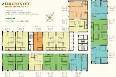 Chính chủ bán căn hộ 07, toà CT4, Eco Green City, 3 phòng ngủ, DT 94.87m2 giá rẻ