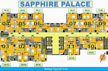 Bán gấp căn hộ chung cư Sapphire Palace số 4 Chính Kinh, căn tầng 1611, DT: 88.51m2, giá 22tr/m2