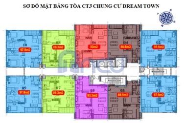 Bán gấp căn hộ CT3 CC Dream Town 90m2, 1,7 tỷ, LH: 0163571976