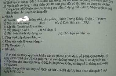 Cần bán gấp nhà Quận 2, Bình Trưng Đông, giá chỉ 2.1 tỷ, 59m2