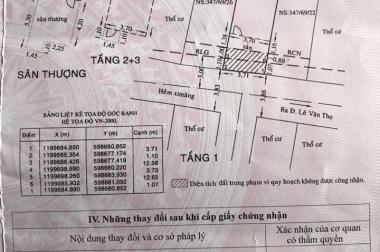 Bán nhà trong hẻm 347, Lê Văn Thọ, 3,7 x 14m, 1 trệt, 2 lầu. Giá 3,25 tỷ