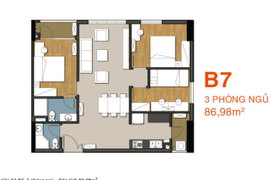 Căn hộ 3 phòng ngủ dự án 9View Q9 81m2 giá rẻ hơn CĐT. Lh 0909616400