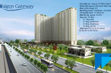 Bán căn hộ Sài Gòn Gateway, 55m2 hướng đông nam, giá gốc chủ đầu tư