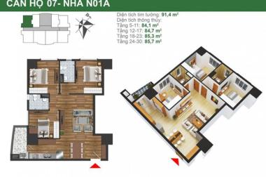 Bán cắt lỗ căn hộ chung cư K35 Tân Mai, Hoàng Mai, 85m2 giá siêu tốt chỉ 20tr/m2 0934634268