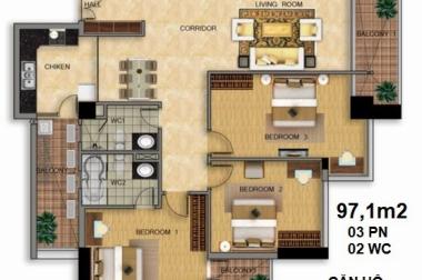 Nhượng lại gấp căn 3 phòng ngủ 99,8m2 chung cư Handi Resco 89 Lê Văn Lương, giá thấp nhất