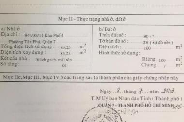 Bán nhà 944/38/11 Huỳnh Tấn Phát - Tân Phú - Quận 7 – TP Hồ Chí Minh