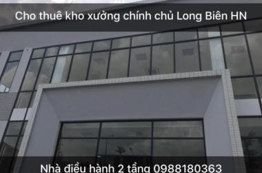 Cho thuê kho, xưởng 2455m2 tại Long Biên, Hà Nội