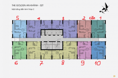 13tr/m2, Chính chủ bán gấp CC Golden An Khánh, tòa 32T, 1508(73,8m2) và 1602(92,2m2):