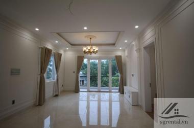 Cho thuê villa Thảo Điền 300m2, trệt, 2 lầu, 6PN, 5WC, nội thất cơ bản, giá 94 tr/th
