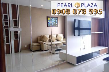 Cho thuê CH 1PN Pearl Plaza, DT 56m2, tầng cao, view sông Sài Gòn, LH hotline 0908 078 995