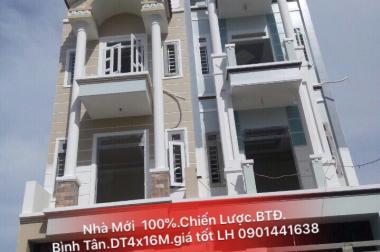 BÁN NHÀ HẺM XE HƠI 338 ĐƯỜNG CHIẾN LƯỢC.BÌNH TRỊ ĐÔNG A.BÌNH TÂN.DT4X16M.ĐÚC 3L