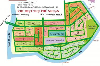 Chủ đất cần tiền bán gấp lô A1, góc hai mặt tiền Sông đường 12m và 16m, dự án Phú Nhuận, Q9