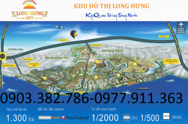 Lô góc 2 mặt tiền giá rẻ nhất thị trường dự án Long Hưng City, Biên Hòa, Đồng Nai Lh 0903.382.786