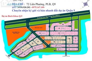 Bán nhanh lô biệt thự trục chính DA Bách Khoa, Phú Hữu, Quận 9, giá tốt nhất, dt 12x33m