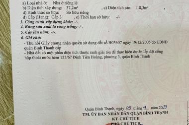 Nhà 1/ Đinh Tiên Hoàng - Bình Thạnh 4 lầu giá 7.4 tỷ thương lương