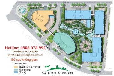 Cho thuê căn hộ 3PN, DT 110m2, giá chỉ 20tr/tháng Saigon Airport Plaza, LH 0908078995