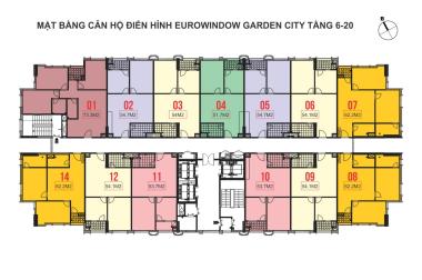 Nhận đặt chỗ chung cư cao cấp KĐT Eurowindow Garden City, đa dạng căn 2PN-3PN