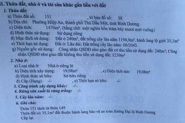 ĐẤT MẶT TIỀN ĐẠI LỘ BÌNH DƯƠNG, PHƯỜNG HIỆP AN, THỦ DẦU MỘT, CHÍNH CHỦ