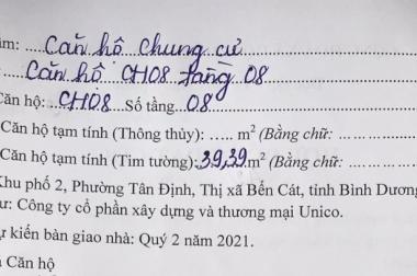 Bán căn hộ Unico Thăng Long, Bến Cát, Bình Dương diện tích 40m2 giá 879 Triệu. LH: 0909303006 
