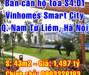 Bán căn hộ tòa S4.01 Vinhomes Smart City Đại Lộ Thăng Long, Quận Nam Từ Liêm
