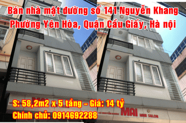 Chính chủ bán nhà mặt đường số 141 Nguyễn Khang, Quận Cầu Giấy, Hà Nội