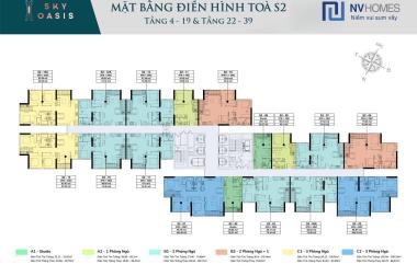 Căn 2PN Chung Cư Cao Cấp Sky Oasis - Từ 2.08 Tỷ- Tầng đẹp , view thoáng.