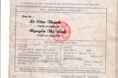 BÁN NHÀ MẶT TIỀN SỐ 857 TRẦN PHÚ TP BẢO LỘC- LÂM ĐỒNG