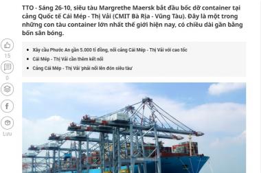 Đât đầu tư cảng Cái Mép trung tâm Phú Mỹ, DT 827m2 (25x33), SHR, Giá chỉ  2,2tr/m2