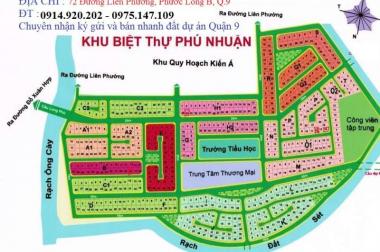 Bán 1 số lô biệt thự dự án Phú Nhuận, phường Phước Long B, TP Thủ Đức