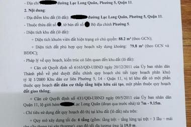 Hẻm 7m, Lạc Long Quân, P5, Q11, 95m2, 2 tầng, giá bèo. Tùng thổ cư.