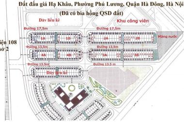 Bán gấp 63m2 đất, giá 69,9 triệu/m2 tại đấu giá Hạ Khâu, Phú Lương, Hà Đông 0976255985