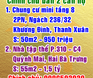  Bán căn hộ chung cư mini tầng 8, ngách 236/32 phố Khương Đình, Quận Thanh Xuân