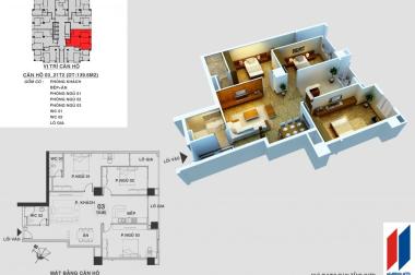 Cần bán gấp căn hộ 3PN + 2WC, tầng trung, ban công Đông Nam cực đẹp, full nội thất cao cấp.