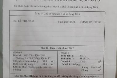 Bán nhà chính chủ An Phú Đông Q.12 căn góc DT;6x18m CN 107m2 giá 6tỷ