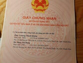 Chính chủ cần bán nhà, đất tại Liên Cơ 1 – xã Nguyệt Ấn – h.Ngọc Lặc – tỉnh Thanh Hóa