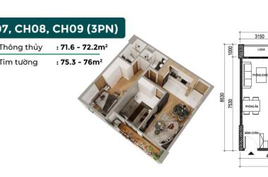 Trực tiếp CĐT căn hộ 2PN 71,6m2 chỉ 2,1 tỷ cao cấp nhất KĐT Việt Hưng, LS 0%/18tháng, CK 3,5%