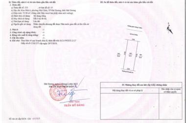 Bán đất KDC Trần Hưng Đạo, TP HD, 72.5m2, đường + vỉa hè 17.5m, vị trí trung tâm, giá tốt