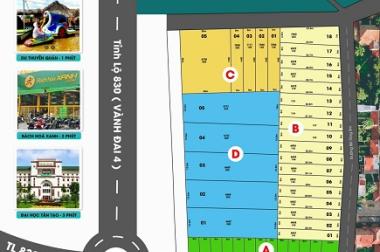 Cần Tiền bán gấp lô đất 143 m2 full TC, KDC 830 hiện hữu, ngay vòng xoay Hựu Thạnh, Đức Hòa, Long