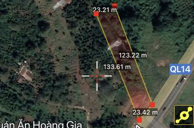BÁN ĐẤT MẶT TIỀN QL14, XÃ NHÂN CƠ, NGANG 30M, CHIỀU DÀI 120M, CÓ 100M2 THỔ CƯ, SỔ HỒNG CHÍNH CHỦ