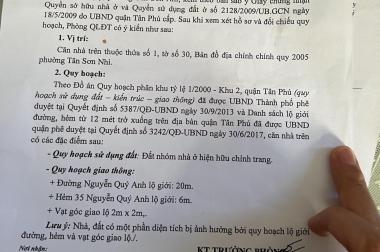 MTKD Nguyễn Quý Anh, 4.2x19m, 1 lầu, Giá 12.7 tỷ TL