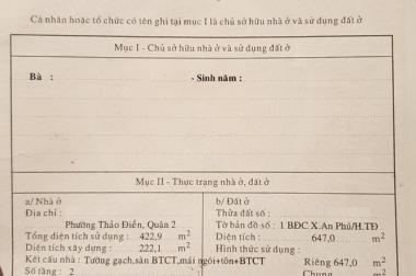 Bán biệt thự mặt tiền đường số 46, Diện tích 647m2, giá 85 tỷ