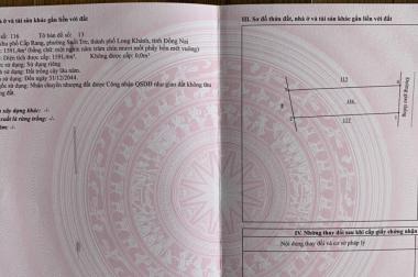 Chính Chủ Cần Bán Đất có 4 Sổ Riêng Tại : Khu phố cấp Rang,Phường Suối Tre, TP.Long Khánh ,Tỉnh