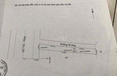 Bán nhà mặt tiền đường DDT742, Phú Chánh, Thị xã Tân Uyên, Tỉnh Bình Dương