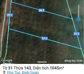 Chính chủ gửi lô đất  trồng măng cụt ở xã Phú Túc,huyện Định Quán,Đồng Nai ngay khu dân cư hiện hữu