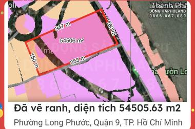 Nhỉnh 3 triệu 1m2. 54000m2 (5,4 HA) đất lô góc mặt tiền đường Cầu Đình, Q9