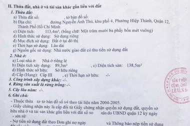 HƠN 110M2, NGANG KHỦNG GẦN 6M - NGUYỄN ẢNH THỦ QUẬN 12 - SẴN DÒNG TIỀN VỚI 6 PHÒNG TRỌ FULL. GIÁ