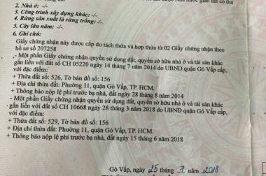 Bán Đất Hẻm Ba Gác 637 Đường Quang Trung Phường 11 quận Gò Vấp