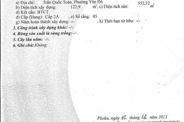 Bán nhà 5 tầng đường Trần Quốc Toản, Pleiku, Gia Lai